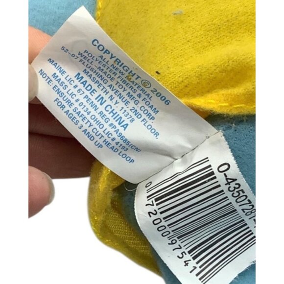 Noodle Do Kids Plush Doll 12" Blue Hair Yellow Dress Soft Toy Well Made Toy 2006 - Picture 4 of 5